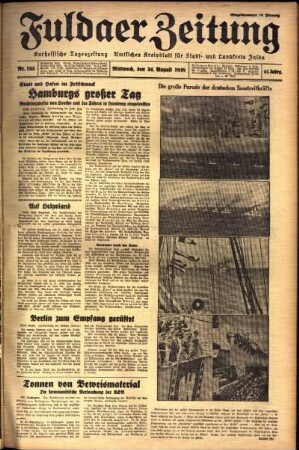 Ausgabe vom Mittwoch, den 24. August 1938.