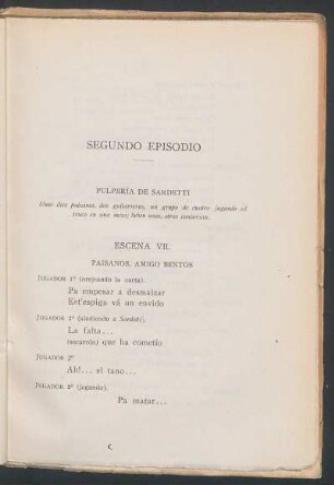 Segundo episodio : Pulpería de Sardetti