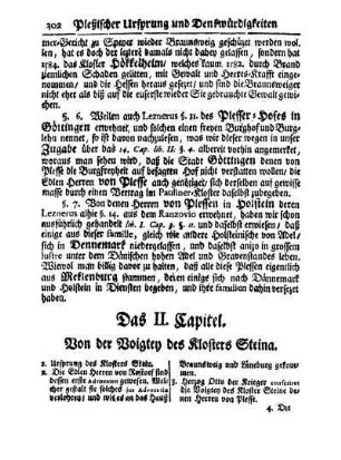 Das II. Capitel. Von der Voigtey des Klosters Steina