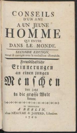 Conseils D'Un Ami A Un Jeune Homme Qui Entre Dans Le Monde