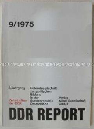 Fachzeitschrift "DDR REPORT" über Fachzeitschriften in der DDR