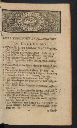 Libri Theologici Et Philosophici.