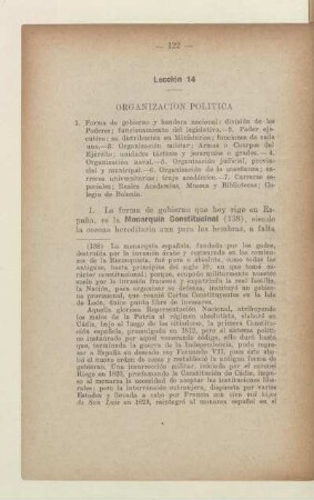 Lección 14. Organización Politica