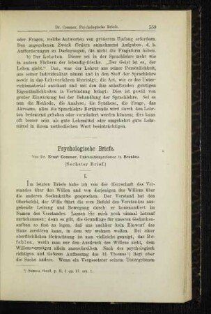 Psychologische Briefe : (sechster Brief)
