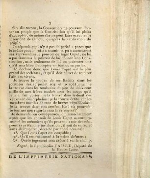 Opinion de Baltazard Faure, ... sur Louis le tyran