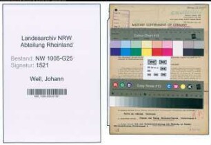 Entnazifizierung Johann Van Well , geb. 07.07.1901 (Vertreter)