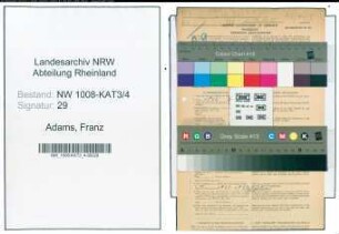 Entnazifizierung Franz Adams , geb. 22.01.1887 (Obermeister)
