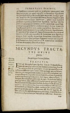 Secundus Tractatus huius partis, De quinque Universalibus.