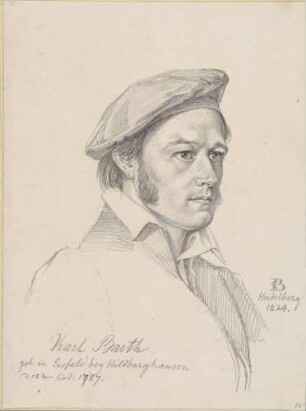 Selbstbildnis Barth, Carl (1787-1853), Künstler, Schriftsteller