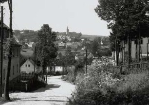 Jöhstadt : Jöhstadt. Dorfstraße. Blick nach Nordwesten zur Stadtkirche