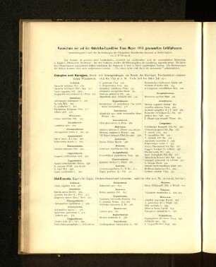 Verzeichnis der auf der Ostafrika-Expedition Hans Meyer 1911 gesammelten Gefäßpflanzen.