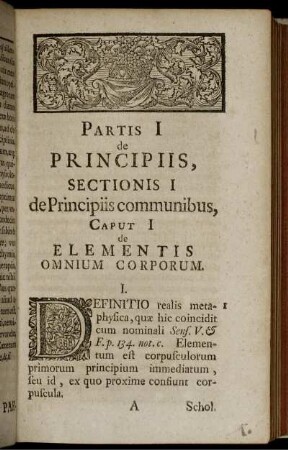 Sectionis I de Principiis communibus
