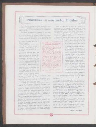Palabras a un muchacho: El deber