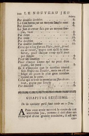 Chapitre Seizieme. De la conduite qu'il faut tenir en ce Jeu
