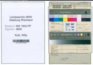 Entnazifizierung Willy Kutz , geb. 27.03.1916 (Angestellter)
