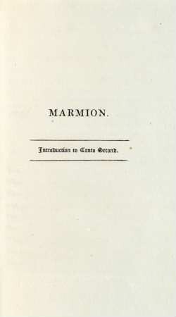 Marmion. Introduction to Canto Second