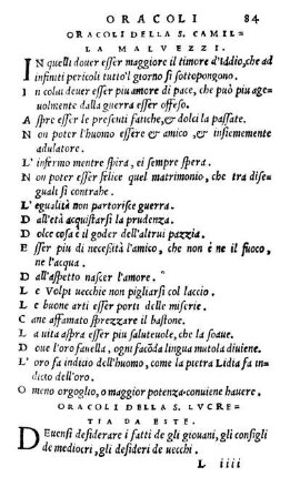 Oracoli Della S. Camilla Malvezzi.