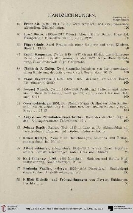Handzeichnungen (Nr. 84-98)
