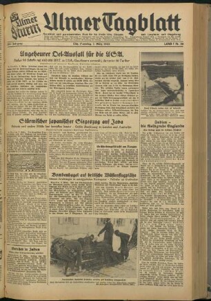 Ulmer Tagblatt : Ulmer Sturm : alleiniges Amtsblatt und parteiamtliches Blatt für den Kreis Ulm