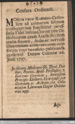 Censura Ordinarii