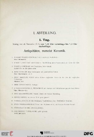 Antiquitäten, zumeist Keramik (Nr. 1-122)