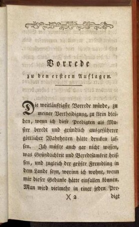Vorrede zu den erstern Auflagen.
