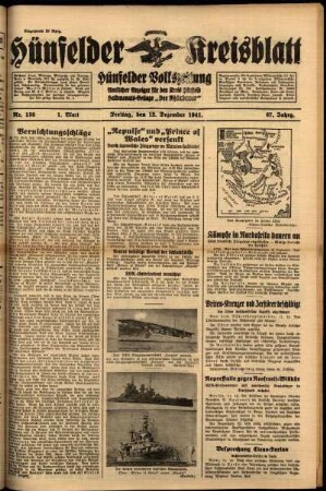 Erste Ausgabe vom Freitag, den 12. Dezember 1941.