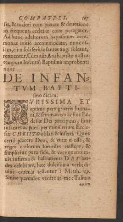 De Infantum Baptismo dicam.