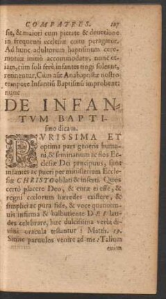 De Infantum Baptismo dicam.