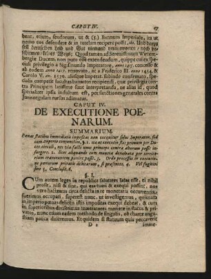 Caput IV. De Executione Poenarum.