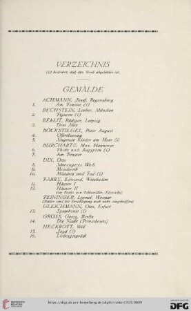 Gemälde (Nr. 1-31)