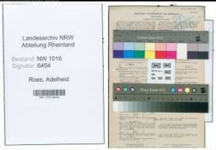 Entnazifizierung Adelheid Roes , geb. 11.08.1917 (Posthalterin)