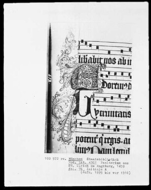 Psalterium aus Sankt Ulrich in Augsburg — ---, Folio 76 rectoInitiale A, Folio 76 recto
