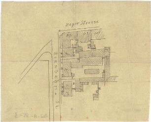 Thiersch, August ; Gebäude, Nebengebäude, Innenausstattung - unbestimmbare Einzelblätter - Außenbau (Lageplan)