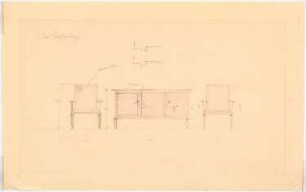 Haus Darré, Berlin-Dahlem Umbau: 2 Lehnstühle, Buffet