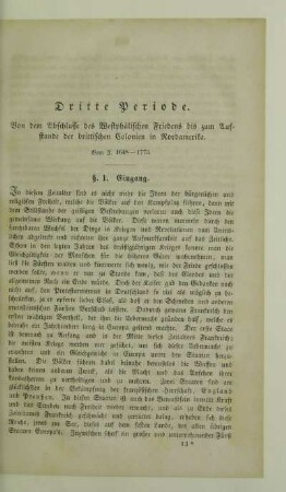 Dritte Periode. Von dem Abschlusse des Westphälischen Friedens bis zum Aufstande der brittischen Colonien in Nordamerika