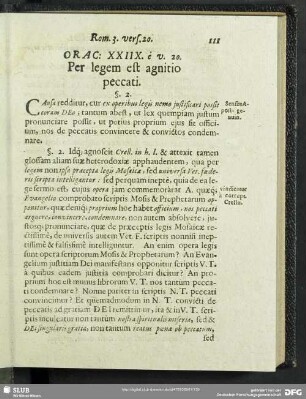 Orac: XXIIX. e v. 20. Per legem est agnitio peccati