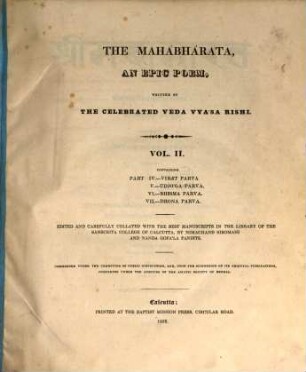 The Mahábhárata : an epic poem. 2