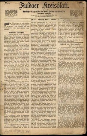 Ausgabe vom Dienstag, den 03. Januar 1882.