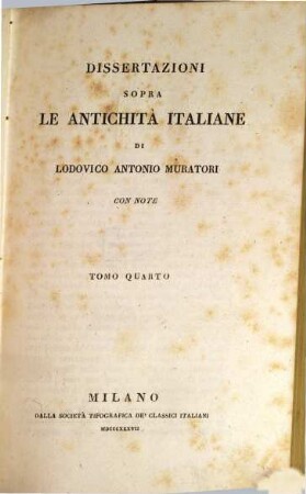 Dissertazioni sopra le antichita italiane : con note. 4