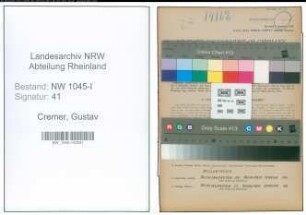 Entnazifizierung Gustav Cremer , geb. 14.07.1922 (Angestellter)