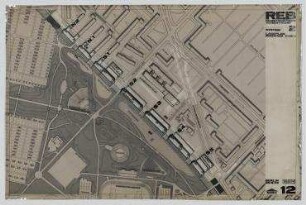 Gutachten Autobahn-Überbauung Rehberge (nicht realisiert) – System 2: Lageplan. Berlin-Wedding, Windhuker Straße