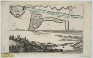 Plan und Ansicht von Rheinfels mit St. Goar, 1:10 000, Radierung, um 1762