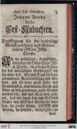 Johann Arnds hohe Fest-Andachten
