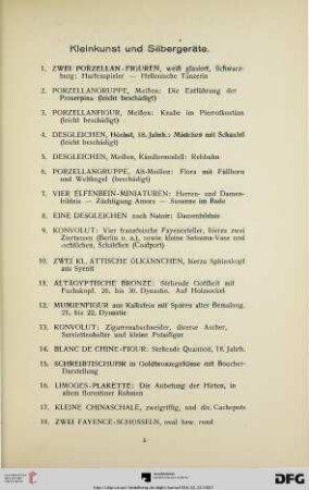 Kleinkunst und Silbergeräte (Nr. 1-45)