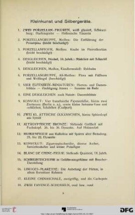 Kleinkunst und Silbergeräte (Nr. 1-45)