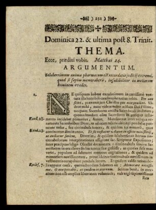 Dominica 22. & ultima post 8. Trinit.