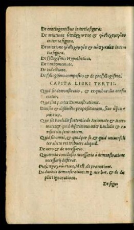 Capita Libri Tertii.