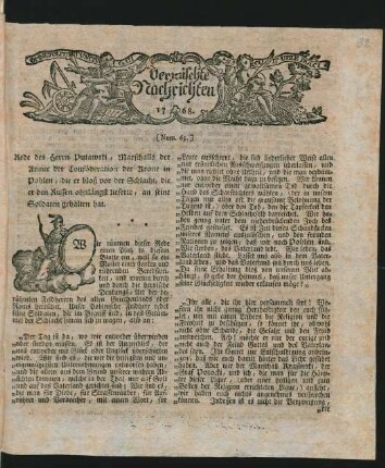 Vermischte Nachrichten Nr. 63 (1768)