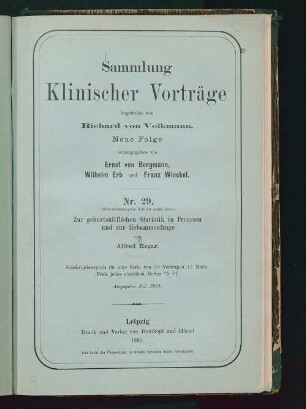 Zur geburtshilflichen Statistik in Preussen und zur Hebammenfrage